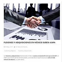 Fusiones y adquisiciones en Mxico suben 4.84%